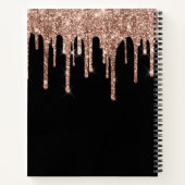 Carnet Parties scintillant en or Rose brillant Dessin noi (Dos)