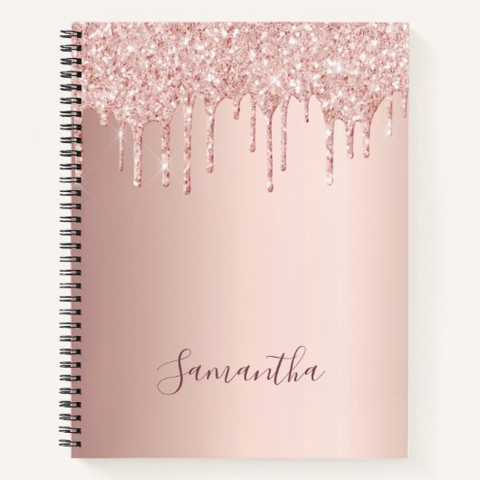 Carnet parties scintillant en or rose goutte glam girly n (Devant)