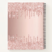 Carnet parties scintillant en or rose monogramme nom luxe (Dos)