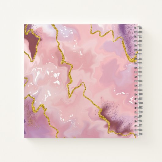 Carnet Parties scintillant en or rose pâle Agate Monogram (Dos)