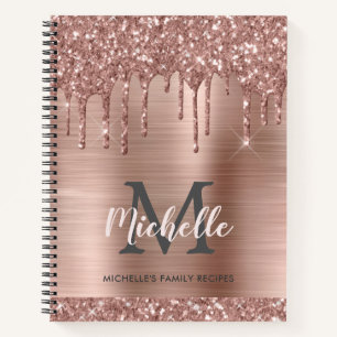 Carnet Parties scintillant en or rose rose moderne person