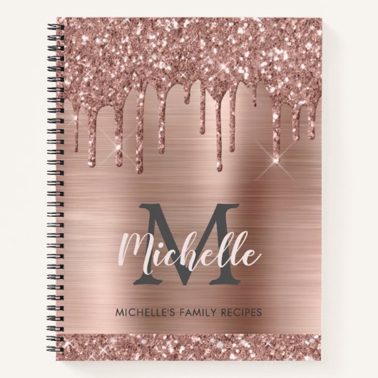 Carnet Parties scintillant en or rose rose moderne person (Devant)