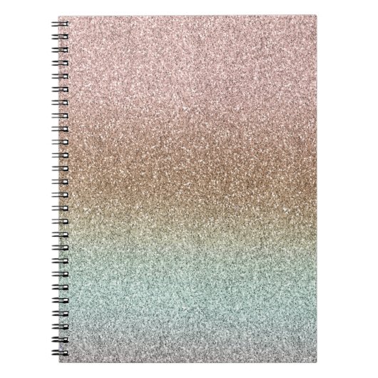 Carnet Parties scintillant étincelante en bronze rose (Devant)