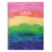 Carnet Parties scintillant féminine personnalisée Arc-en- (Devant)