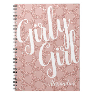 Carnet Parties scintillant fille Polka Nom du point rose