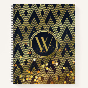 Carnet Parties scintillant Gatsby Art Déco Motif géométri