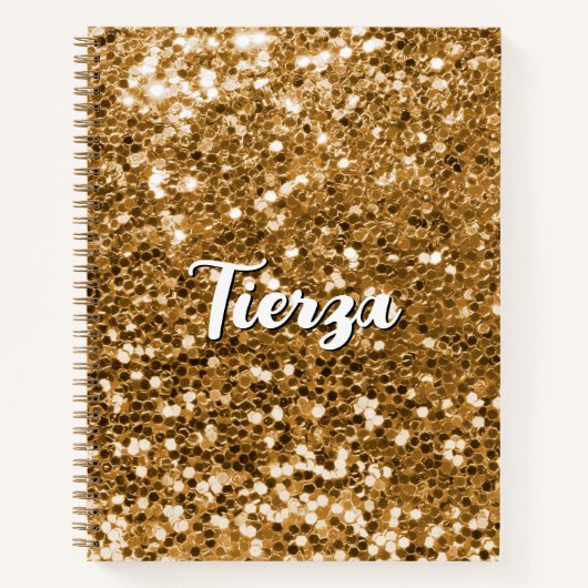 Carnet Parties scintillant Gold Chunky personnalisée (Devant)