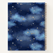 Carnet Parties scintillant Gold Stars Dark Blue Sky Motif (Dos)