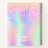 Carnet Parties scintillant goutte holographique licorne f (Dos)