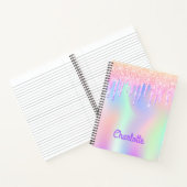 Carnet Parties scintillant goutte holographique licorne f (Intérieur)