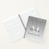 Carnet Parties scintillant gris argent fille Monogramme N (Intérieur)