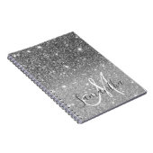 Carnet Parties scintillant gris moderne éclabousser Nom p (Côté Droit)