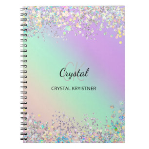 Carnet Parties scintillant Holographique Pastel moderne