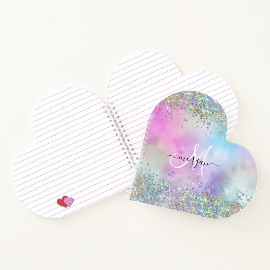 Carnet Parties scintillant holographique Rainbow Pastels (Intérieur)