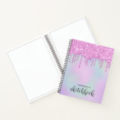 Carnet Parties scintillant Holographique rose gouttes Ske (Intérieur)