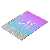 Carnet Parties scintillant holographique violet bleu ombr (Côté gauche)