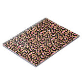 Carnet Parties scintillant Léopard à huile rose pâle et o (Côté gauche)