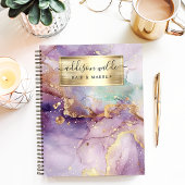 Carnet Parties scintillant Lilac Aquarelle Faux Gold Foil