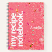 Carnet Parties scintillant liquide moderne avec nom Recet (Devant)