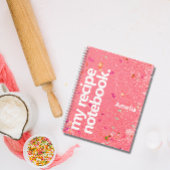 Carnet Parties scintillant liquide moderne avec nom Recet