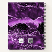 Carnet Parties scintillant mauve agneau rose nom or (Dos)