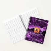 Carnet Parties scintillant mauve agneau rose nom or (Intérieur)