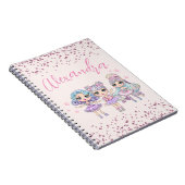 Carnet Parties scintillant mignonne Dolls Nom de la fille (Côté Droit)