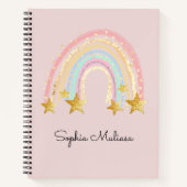 Carnet Parties scintillant moderne arc-en-ciel rose girly (Devant)
