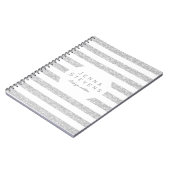 Carnet Parties scintillant moderne aux Faux blancs & rayu (Côté gauche)