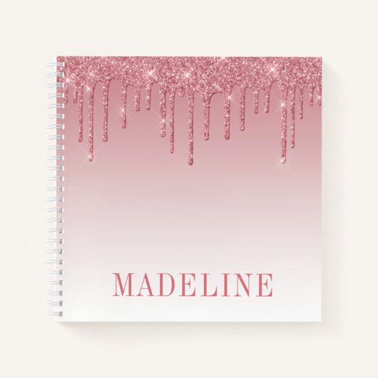 Carnet Parties scintillant moderne branchée Dusty Rose (Devant)