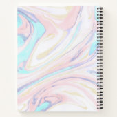 Carnet Parties scintillant moderne en marbre bleu rose or (Dos)