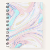 Carnet Parties scintillant moderne en marbre bleu rose or (Devant)