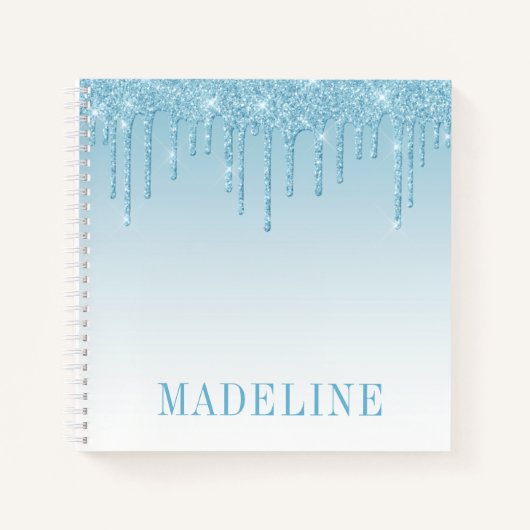 Carnet Parties scintillant moderne moderne tendance Bleu  (Devant)