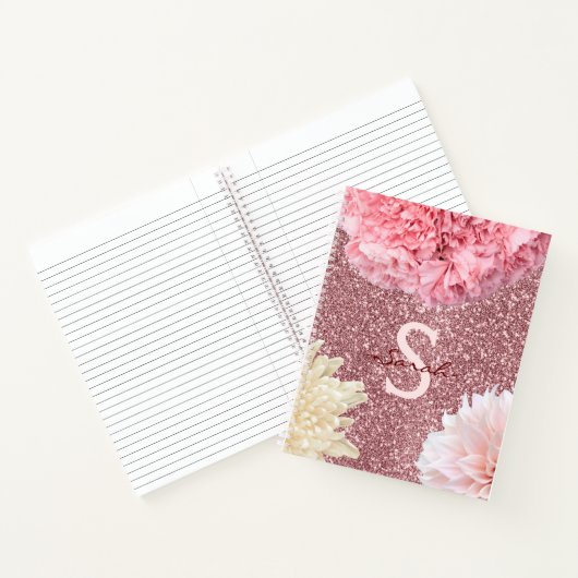 Carnet Parties scintillant moderne Monogram avec rose et  (Intérieur)