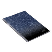 Carnet Parties scintillant moderne Navy Blue & Black Ombr (Côté Droit)