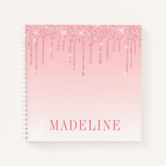 Carnet Parties scintillant moderne tendance rose flou mod (Devant)