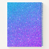 Carnet Parties scintillant moderne violet bleu Nom Script (Dos)