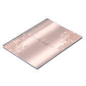 Carnet Parties scintillant modernes Rose Monogramme or  (Côté gauche)