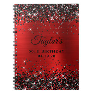 Carnet Parties scintillant Noire Rouge Foil 50e Anniversa