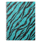 Carnet Parties scintillant noire Turquoise Zebra Print Sp (Devant)