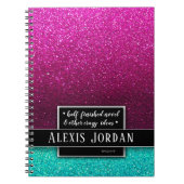Carnet Parties scintillant Ombre bleu rose chaud Monogram (Devant)
