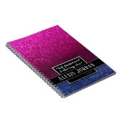 Carnet Parties scintillant Ombre bleu rose chaud noir Mon (Côté Droit)