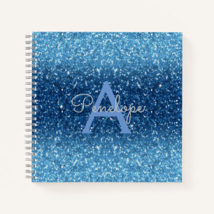 Carnet Parties scintillant Ombre bleue et recette Monogra