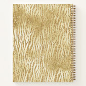 Carnet Parties scintillant Ombre jaune or Leopard Zebra (Dos)