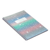 Carnet Parties scintillant Ombre Rainbow Nom et sujet (Côté Droit)