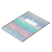 Carnet Parties scintillant Ombre Rainbow Nom et sujet (Côté gauche)