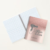 Carnet Parties scintillant Ombre Rose Gold Coeurs, Sèche- (Intérieur)