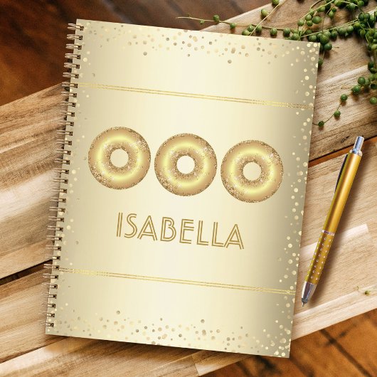 Carnet Parties scintillant or beignets hardi moderne girl