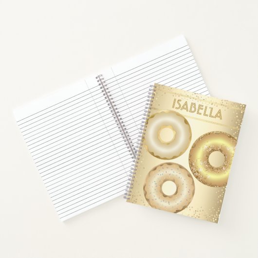 Carnet Parties scintillant or beignets nom moderne glam g (Intérieur)