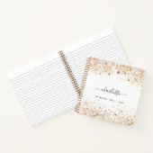 Carnet Parties scintillant or blanc nom glamour (Intérieur)